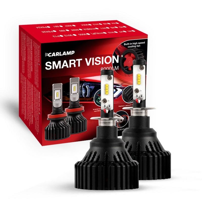 Автолампы светодиодные H3 CARLAMP LED Smart Vision Led 6500 K 8000 Lm (SM3)
