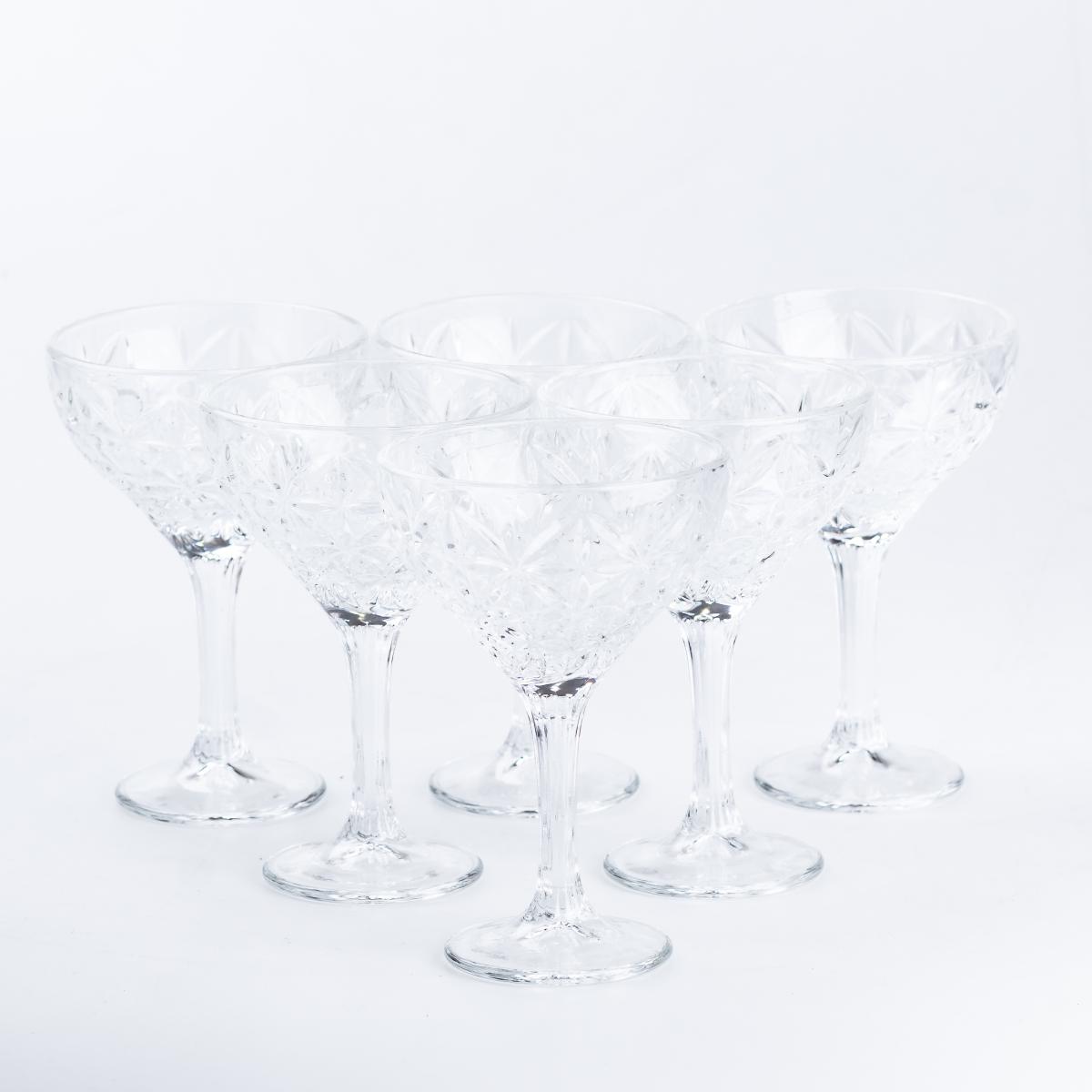 Набор креманок для шампанского под хрусталь 290 мл 6 шт. Прозрачный (HP519)