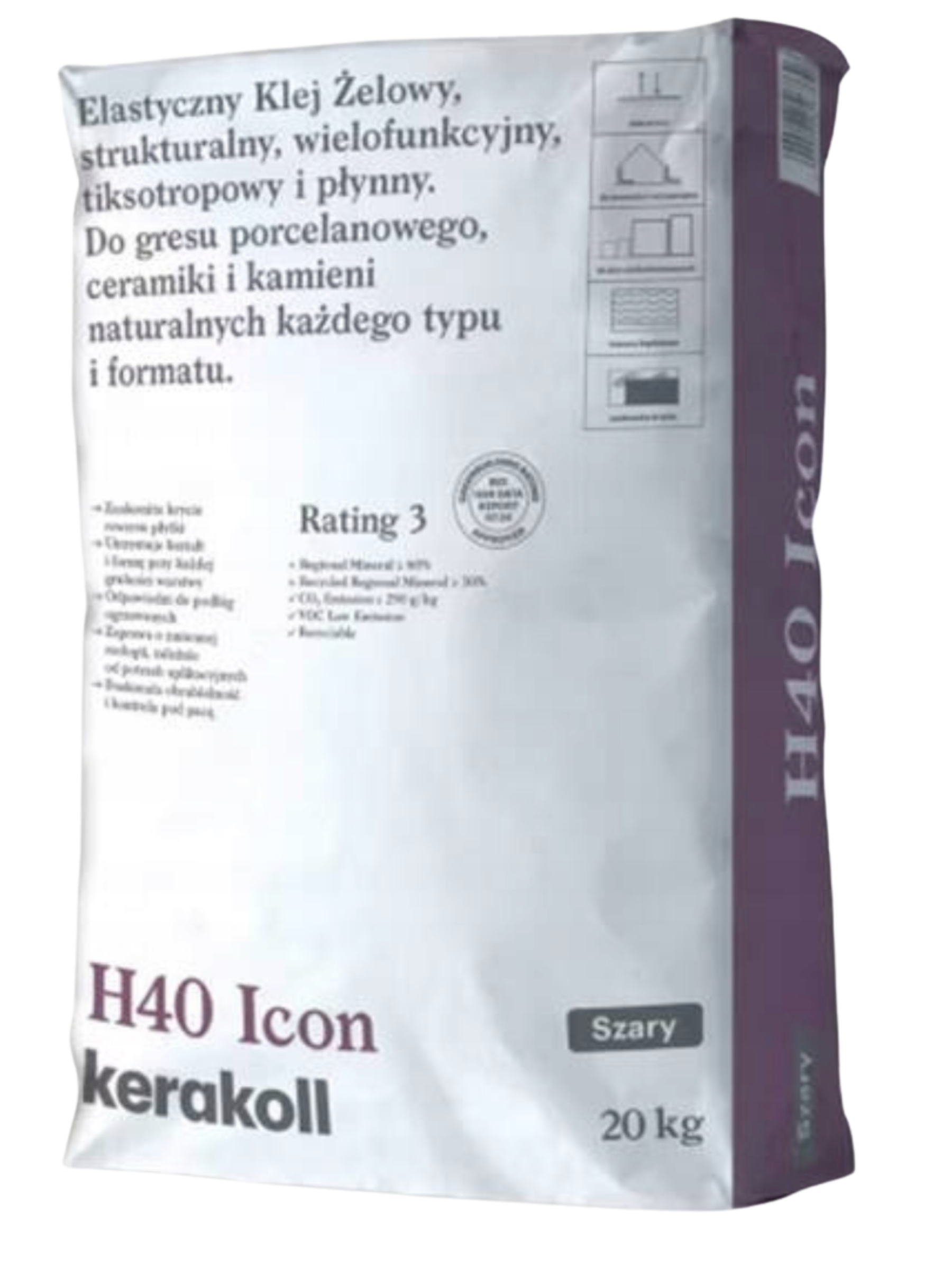 Клей для плитки Kerakoll H40 універсальний 20 кг Icon Grey (H40IG)