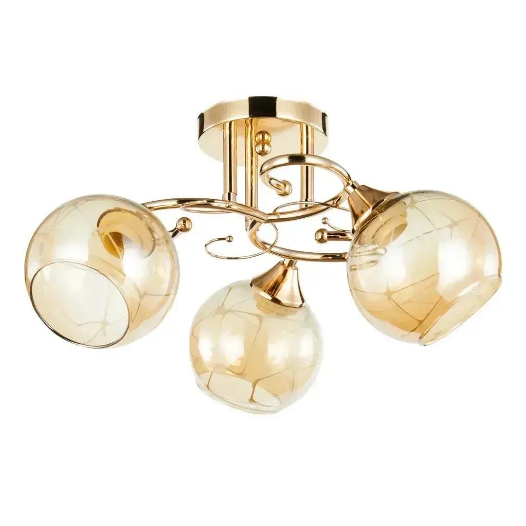Люстра потолочная Valeso Interees на три шаровидные плафоны Е27 IP20 Золотой (V-6124-3 FG)