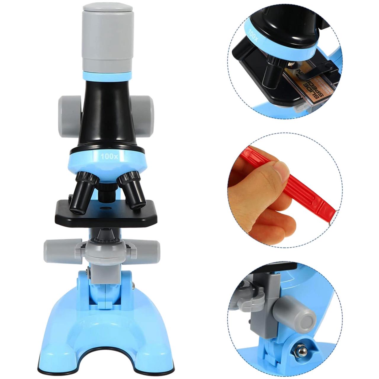 Микроскоп детский OEM 1012A-1 с увеличением 1200х Голубой - фото 2 Микроскоп детский OEM 1012A-1 с увеличением 1200х Голубой - фото 2