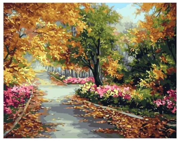 Картина по номерам Strateg Дорожка в парке 40х50 см в термопакете (VA-2168-mt)