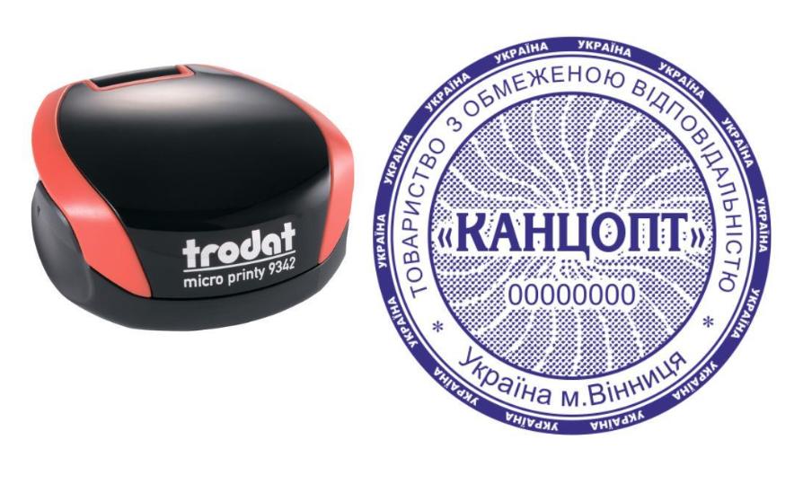 Печать ТОВ на карманном оснащении Trodat Micro Printy 9342 d 42 мм Красный (ООО24/9342/R)
