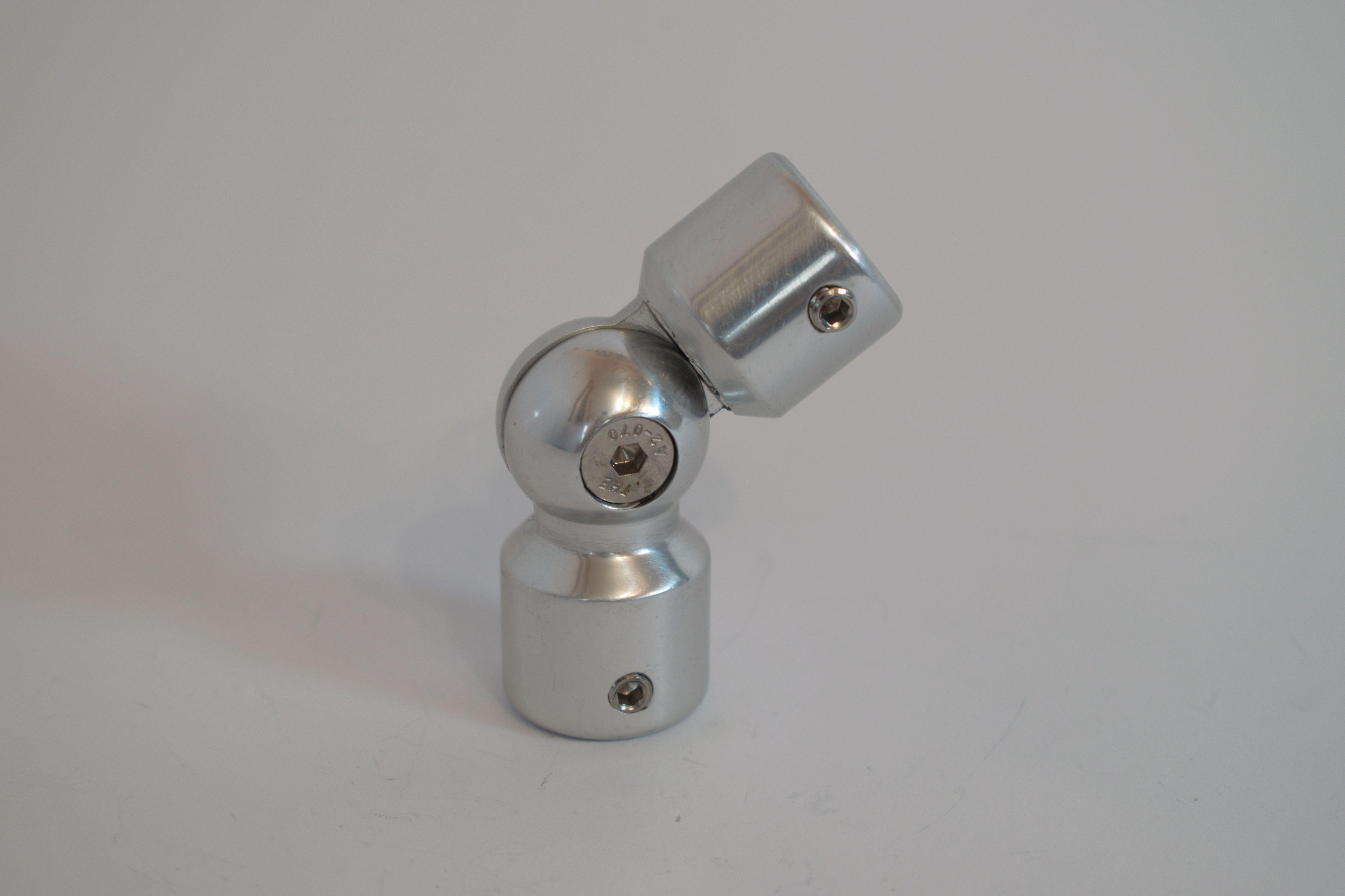 Поворот леєра з регулюванням до алюмінієвих поручнів тип коло Срібний (10513с)