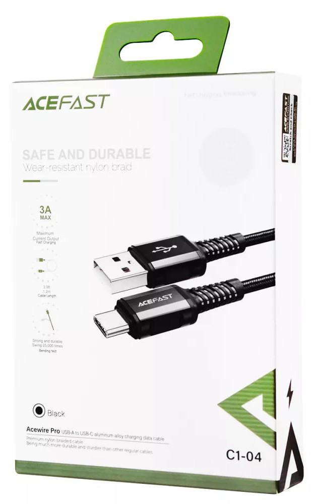 Кабель для зарядки смартфона ACEFAST C1-04 USB Type A-Type-C 3 A 1,2 м Черный (206251) - фото 6 Кабель для зарядки смартфона ACEFAST C1-04 USB Type A-Type-C 3 A 1,2 м Черный (206251) - фото 6