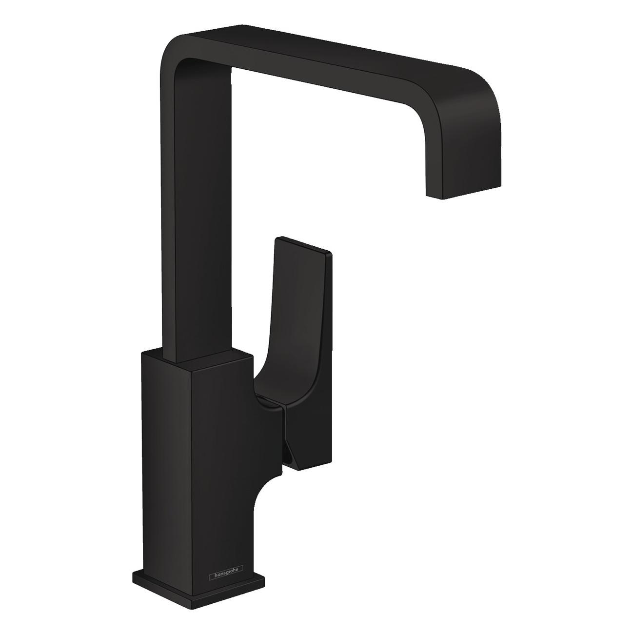 Смеситель для раковины Hansgrohe METROPOL с донным клапаном push-open Черный матовый (32511670)