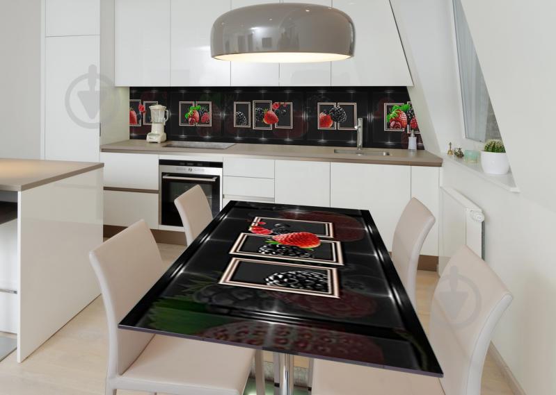 Наклейка 3Д вінілова на стіл Zatarga «Ягоди в невагомості» 650х1200 мм для будинків, квартир, столів, кав'ярень