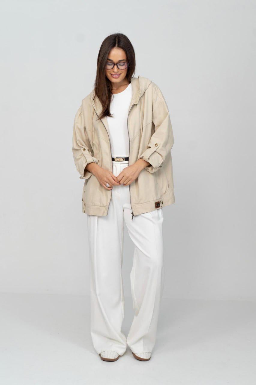 Куртка-ветровка женская котоновая 5XL Бежевый (33357569)