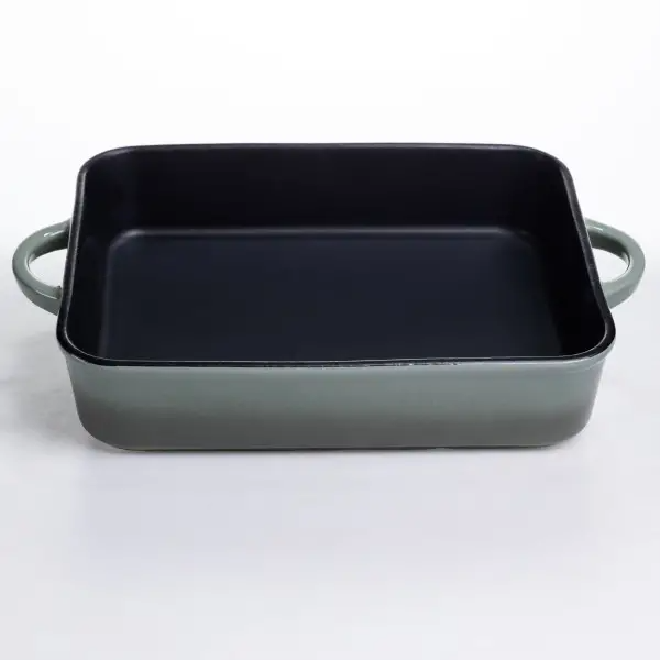 Форма для выпекания фарфоровая с ручками 29,5х23,5х6,5 см Оливковая (KS-624) Форма для выпекания фарфоровая с ручками 29,5х23,5х6,5 см Оливковая (KS-624)
