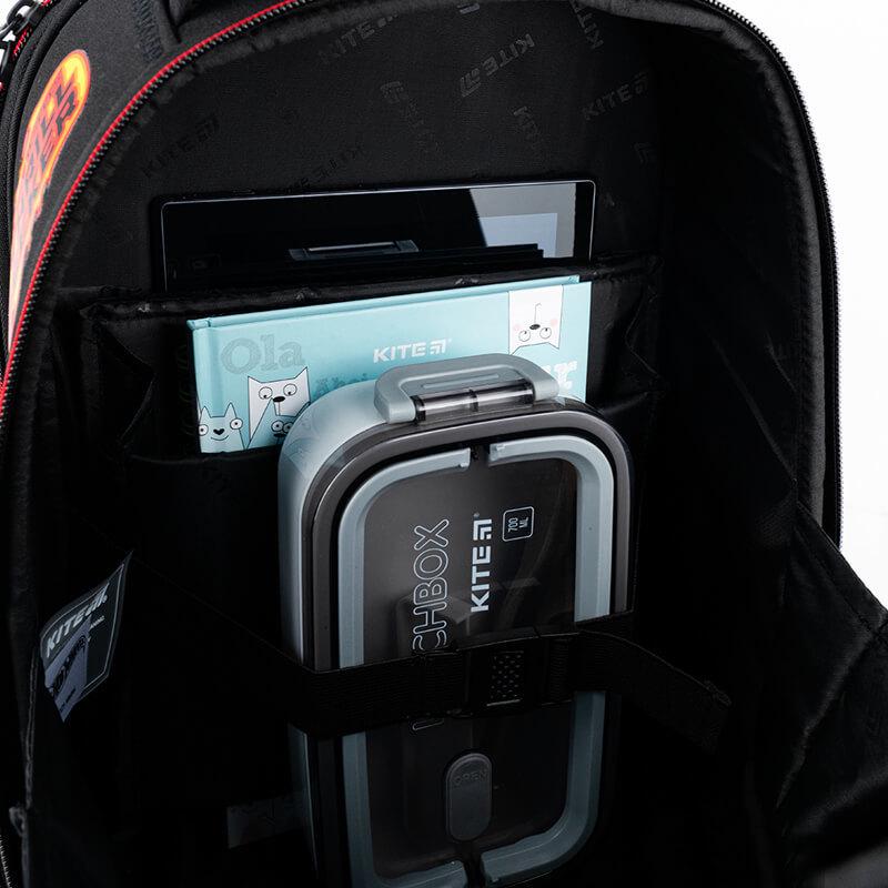 Шкільний рюкзак каркасний KITE Education 555 Hot Wheels 14 л Чорний (HW25-555S) - фото 11