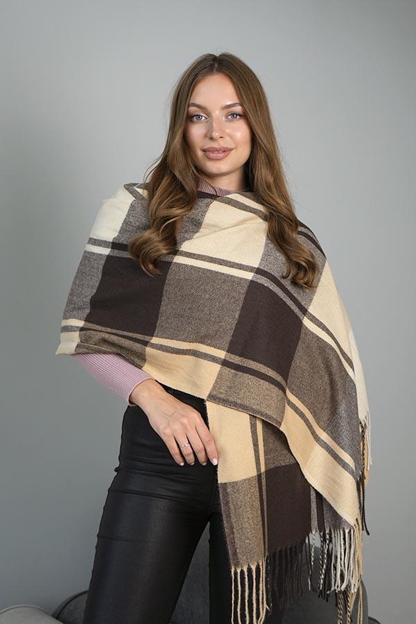 Палантин кашеміровий Braxton Лаціо 7030 Коричневий/Бежевий (26479846)