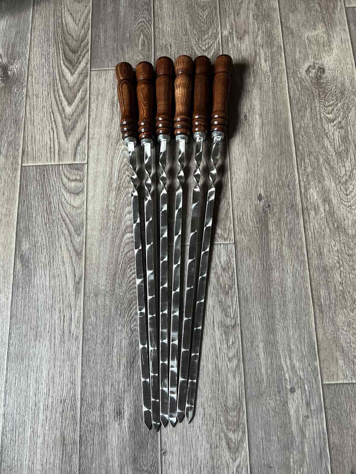 Набор шампуров с деревянной рукояткой 600x3x12 мм 6 шт. (7097) - фото 4