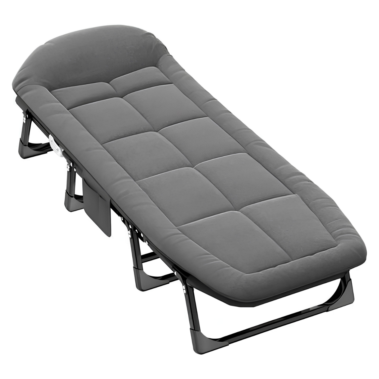 Шезлонг-ліжко розкладний регульований з матрацом 180х60 см Сірий (SJ-0125-180)