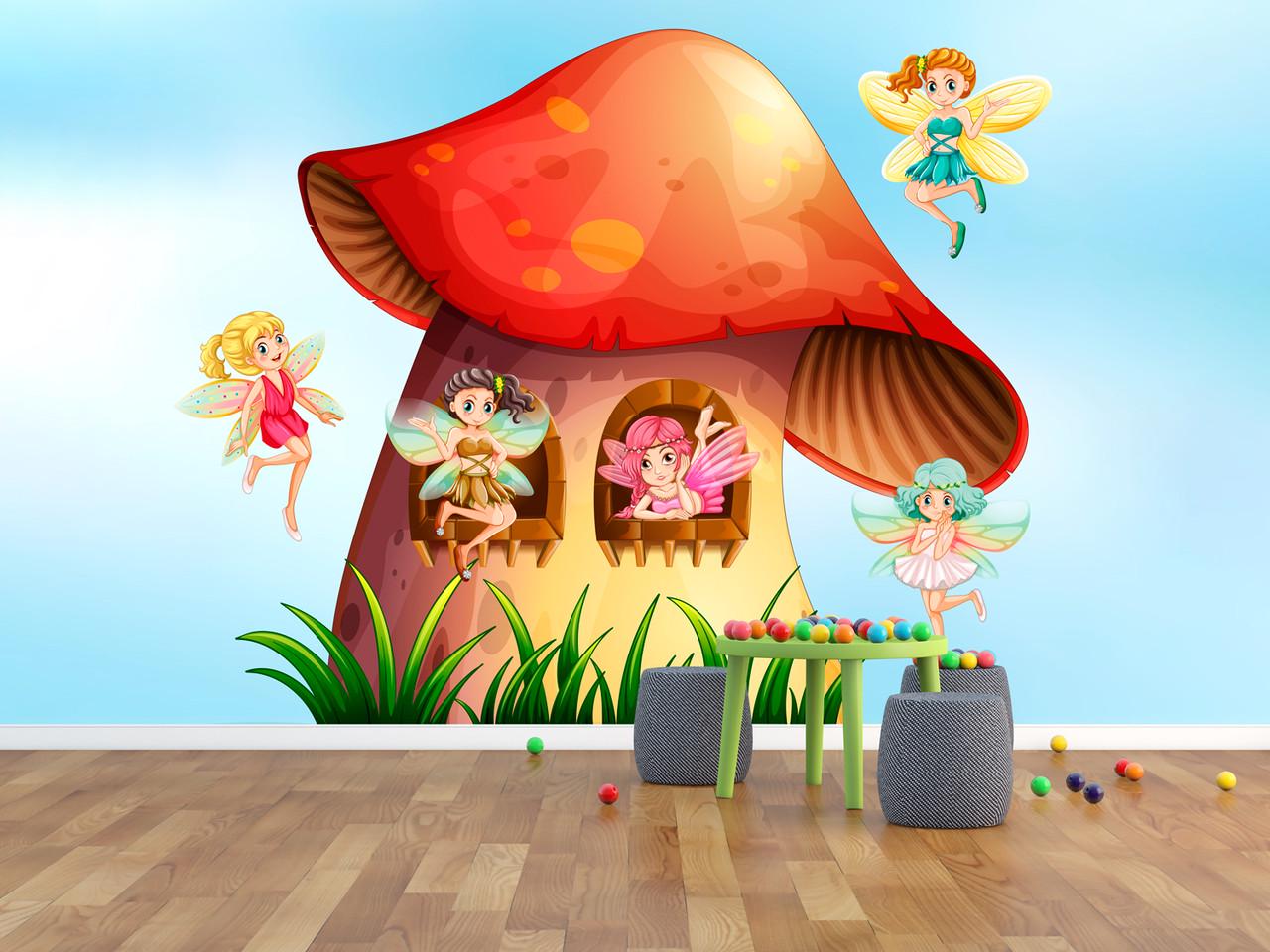 Фотообои 3D для детской комнаты Домик для фей