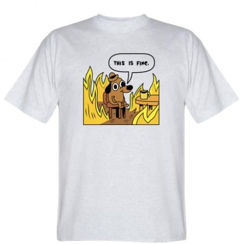 Футболка мужская This is fine S Светло-серый (470412-13-47542-S)