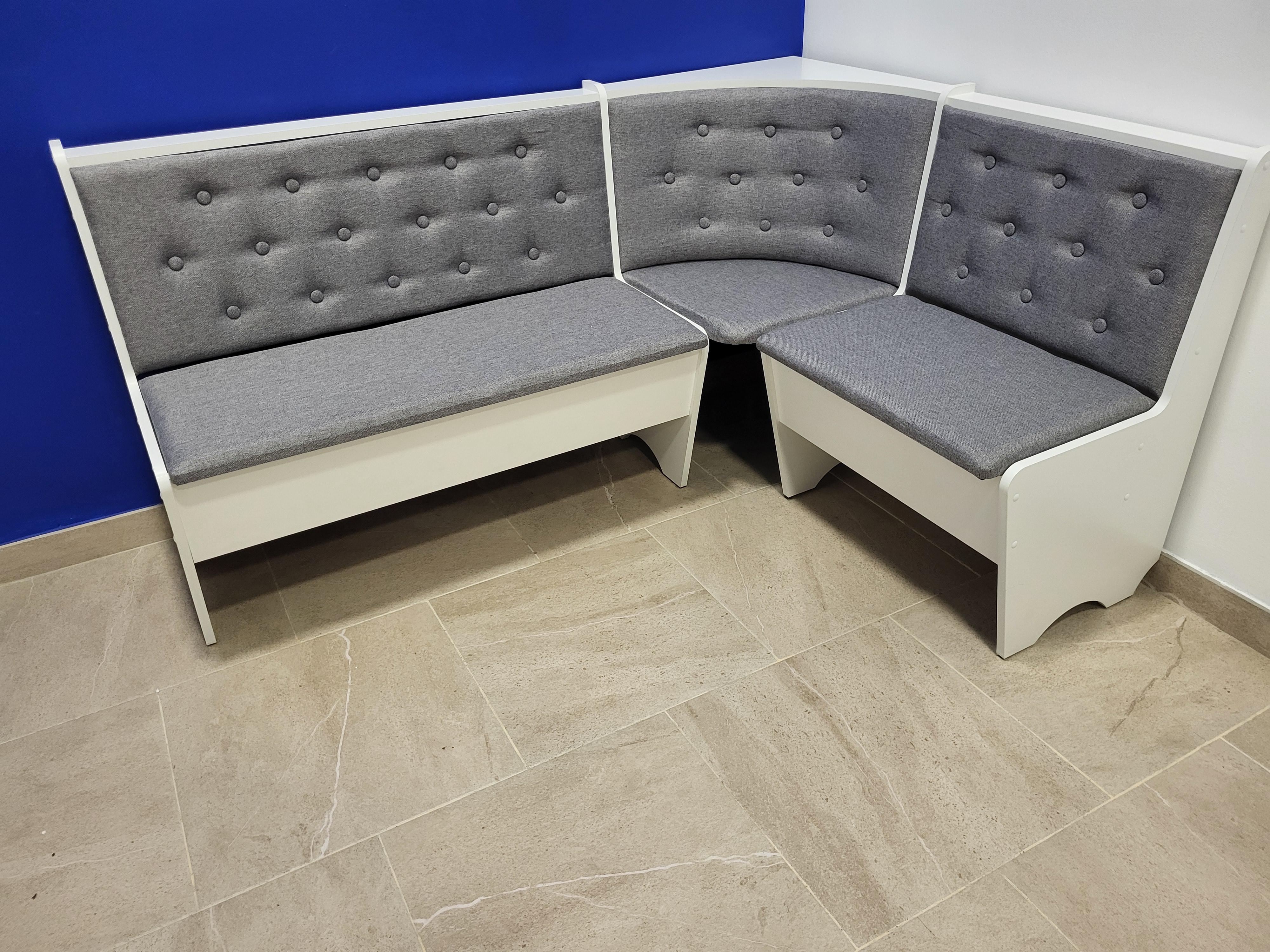 Кухонный уголок Семейный 113,5х153,5 см Белый/Сильвер (K-B-S)