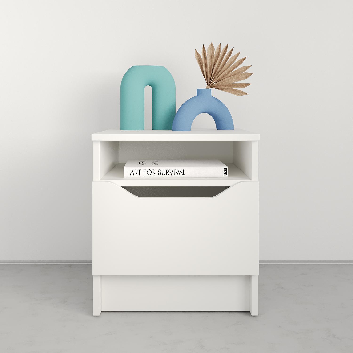 Тумба приліжкова MebelStar Лілу 40x40x44,5 см Аляска білий (MBS-1311) - фото 2 Тумба приліжкова MebelStar Лілу 40x40x44,5 см Аляска білий (MBS-1311) - фото 2