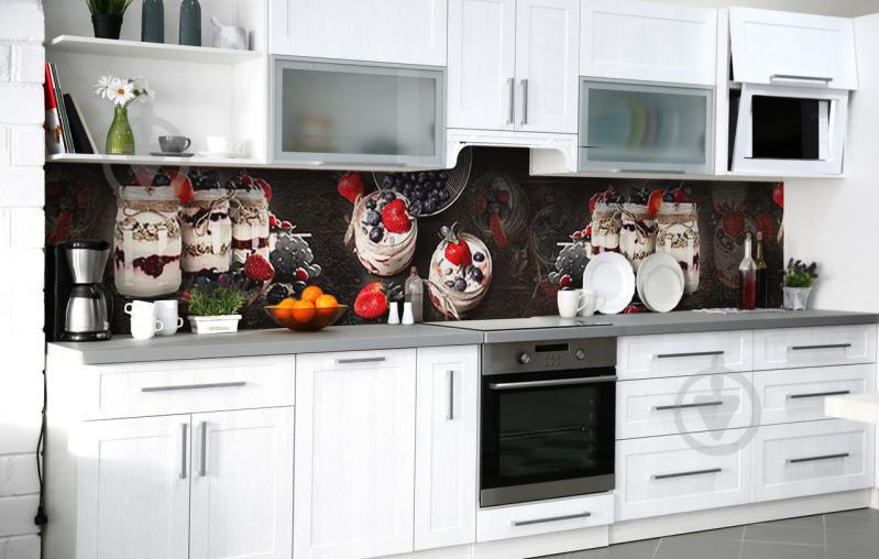 Скинали на кухню Zatarga «Мороженое с джемом» 650х2500 мм виниловая 3Д наклейка кухонный фартук самоклеящаяся