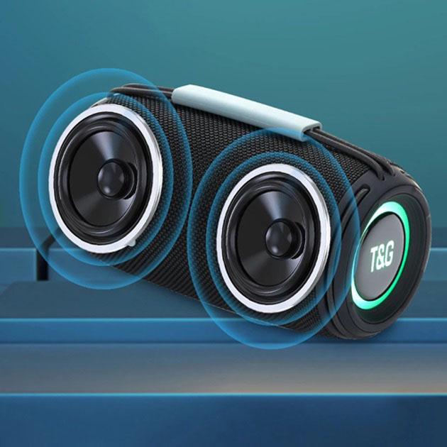 Колонка портативна з RGB підсвічуванням TG657 1500 mAh Чорний - фото 3 Колонка портативна з RGB підсвічуванням TG657 1500 mAh Чорний - фото 3