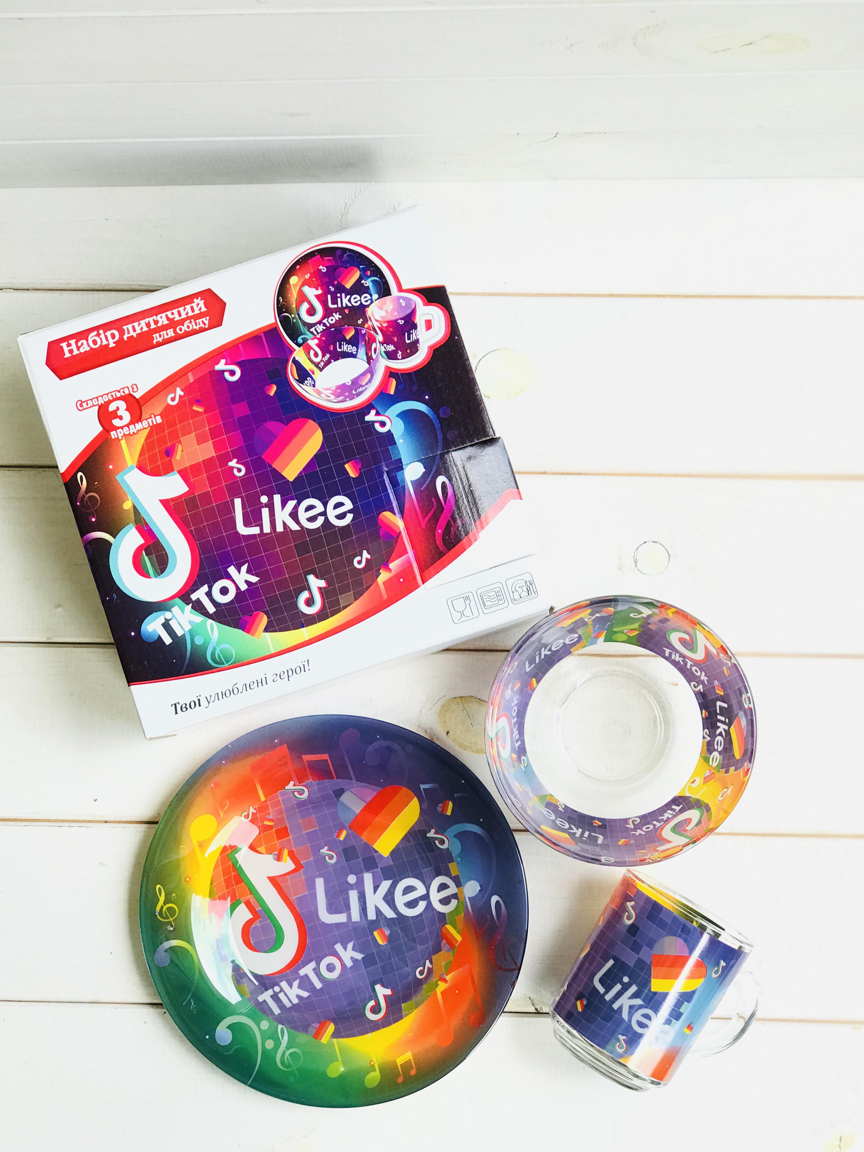 Набір дитячого скляного посуду Metr+ Tik Tok з 3-х предметів - фото 2