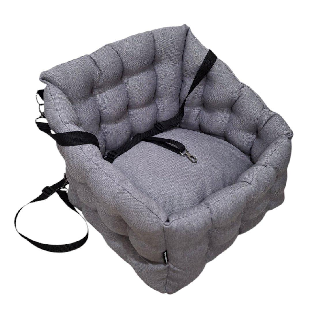 Автомобільне крісло для собак Huge and Tiny зі знімними ременями 50x45 см Світло-сірий - фото 8 Автомобільне крісло для собак Huge and Tiny зі знімними ременями 50x45 см Світло-сірий - фото 8