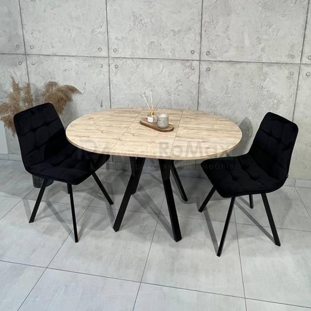 Обеденный стол раздвижной LITE D800 Дуб Шервуд/Черный (УТП016860) - фото 4 Обеденный стол раздвижной LITE D800 Дуб Шервуд/Черный (УТП016860) - фото 4