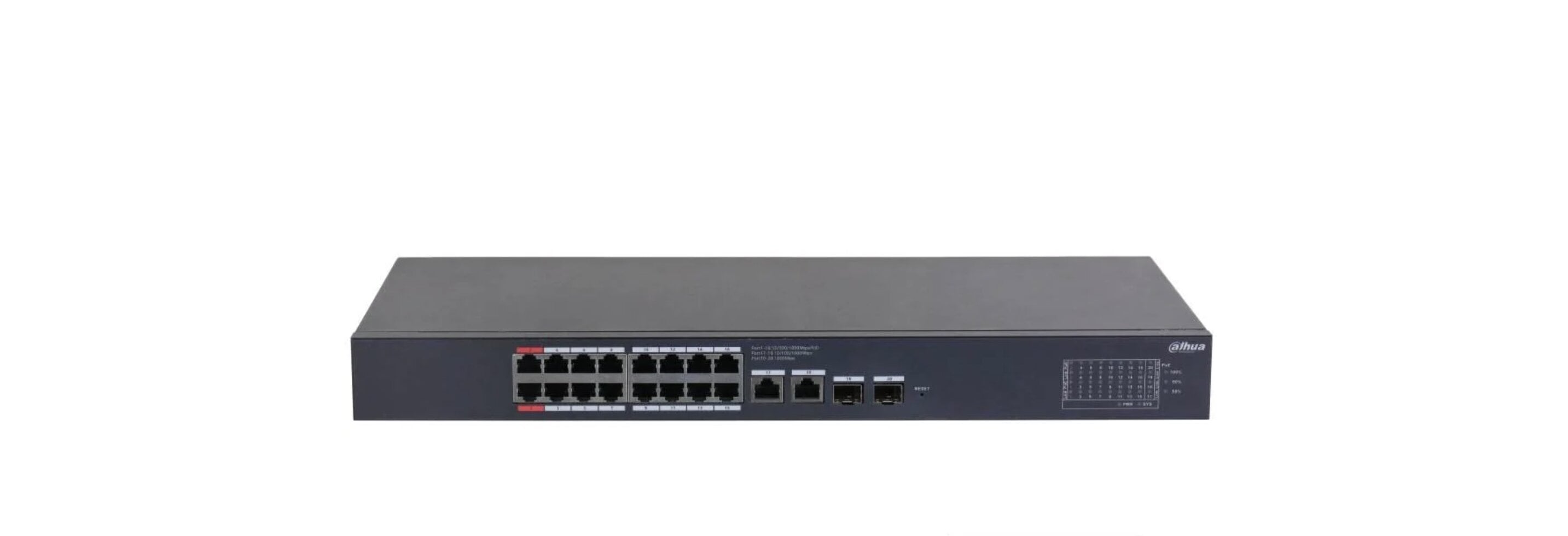 Комутатор гігабітний керований PoE DH-CS4220-16GT-190 16 портів 440x220x44 мм (41328)