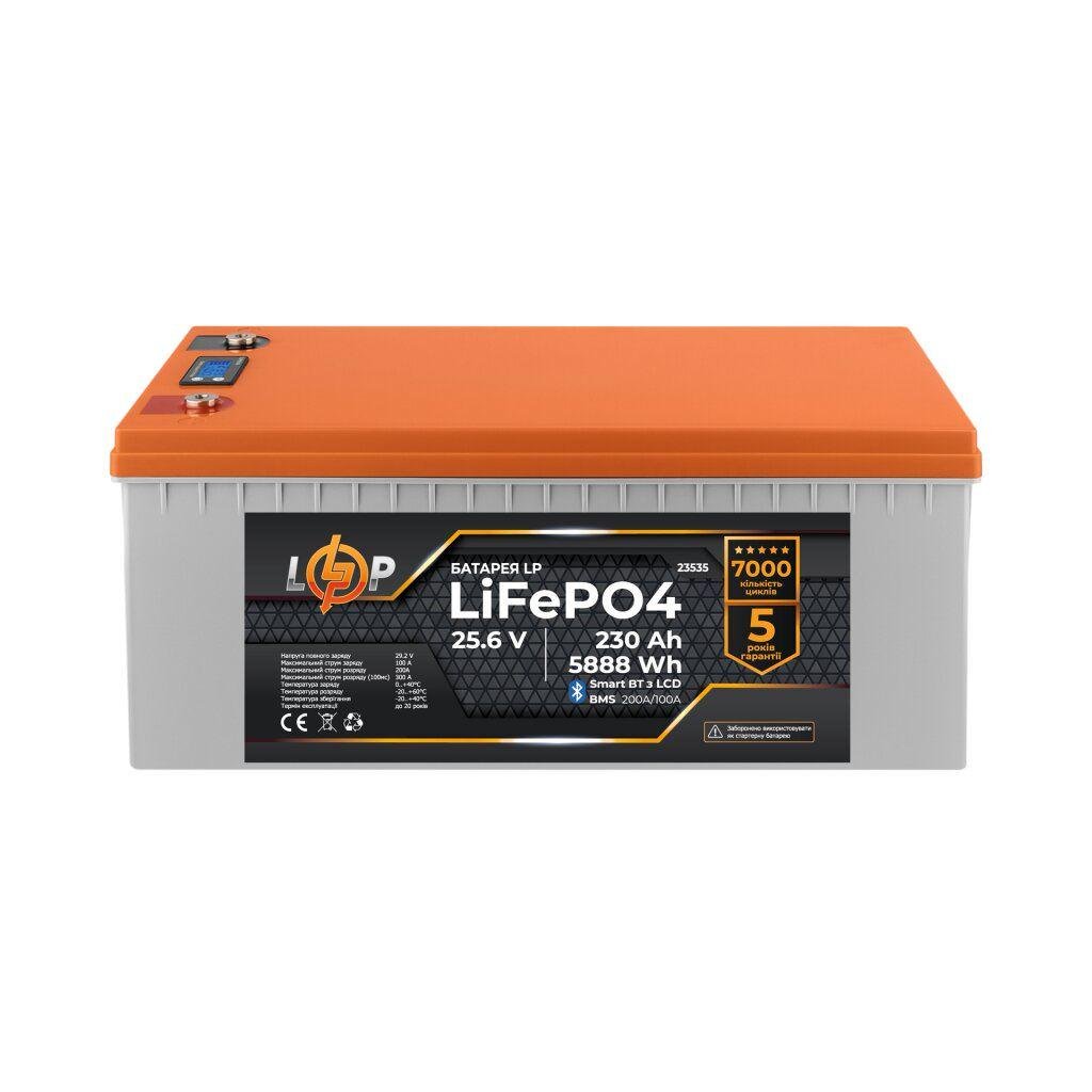 Акумулятор LP LiFePO4 25,6V-230Ah 5888Wh LCD Smart BT №23535