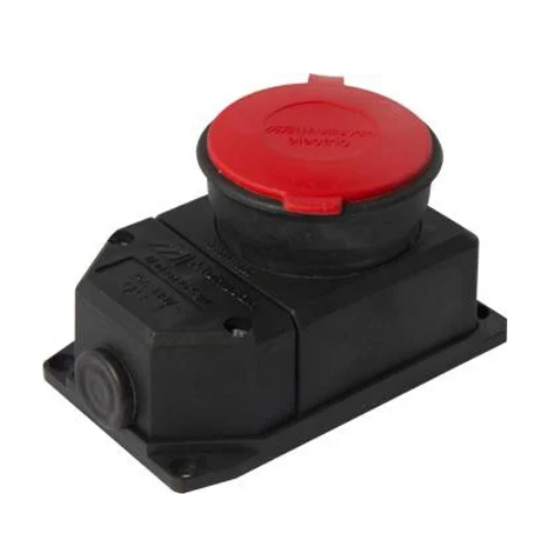 Силова розетка E.NEXT e.socket.rubber.315.25 3P+N 25А 400 В стаціонарна каучук IP44 Чорний (s9100031)