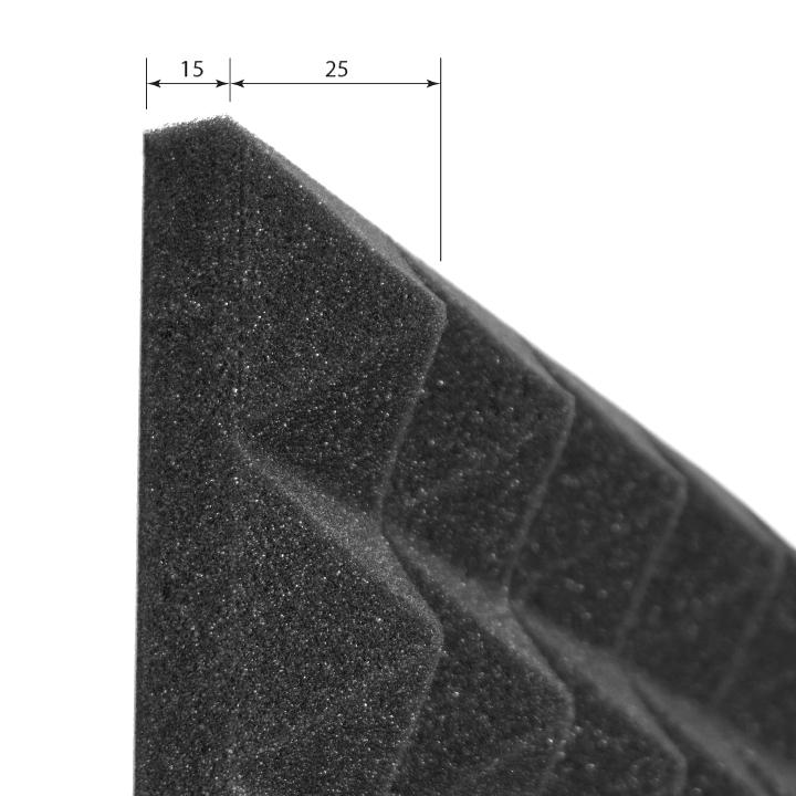 Акустичний поролон EchoFom Піраміда 40 мм 50x50 см Чорний графіт - фото 2