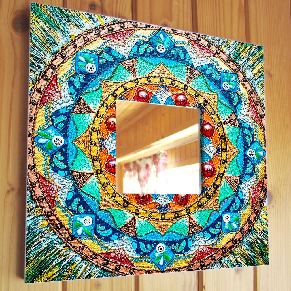 Зеркало декоративное Узор Мандала. Буддизм 260х260 мм (M04640)