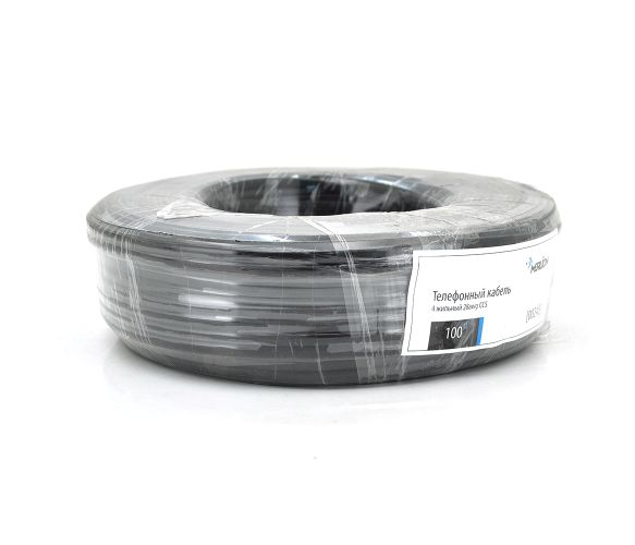 Кабель телефонный Merlion 4-жильный моножильный 28awg CCS 100 м Black (00245)