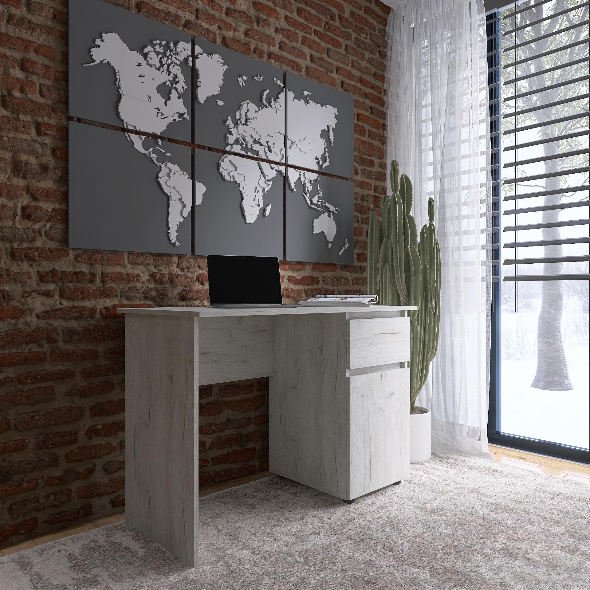 Компьютерный стол Everest Лайт СЛ-1 тумба правая 1100х550х770 мм Крафт белый (11406) - фото 3 Компьютерный стол Everest Лайт СЛ-1 тумба правая 1100х550х770 мм Крафт белый (11406) - фото 3