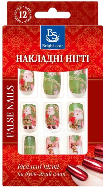 Ногти накладные Bright Star с рисунком в упаковке 12 шт. (KP-811-15)