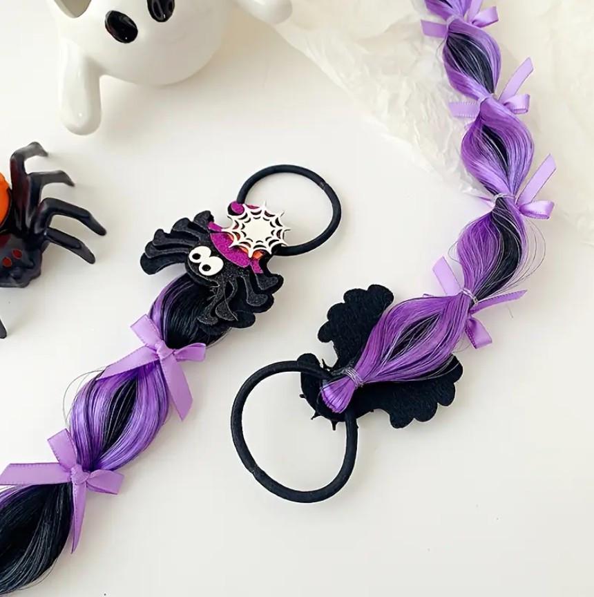 Канекалон хвостики на Хелловін з паучками Фіолетово-чорний (2764446716) - фото 2 Канекалон хвостики на Хелловін з паучками Фіолетово-чорний (2764446716) - фото 2