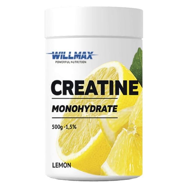 Креатин моногідрат Willmax Creatine Monohydrate 500 г 100 порцій Lemon (000021892)