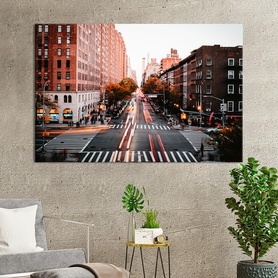 Картина город Нижний Манхэттен 120x80 см (A650-1)