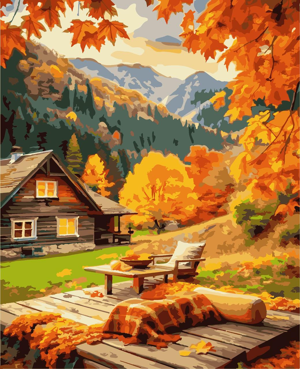 Картины по номерам Artissimo PN0133 Осень за городом холст на подрамнике 40x50 см (2773421664)