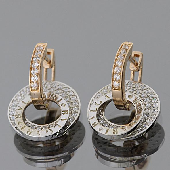 Сережки золоті із червоного і білого золота з фіанітами (1625032491)