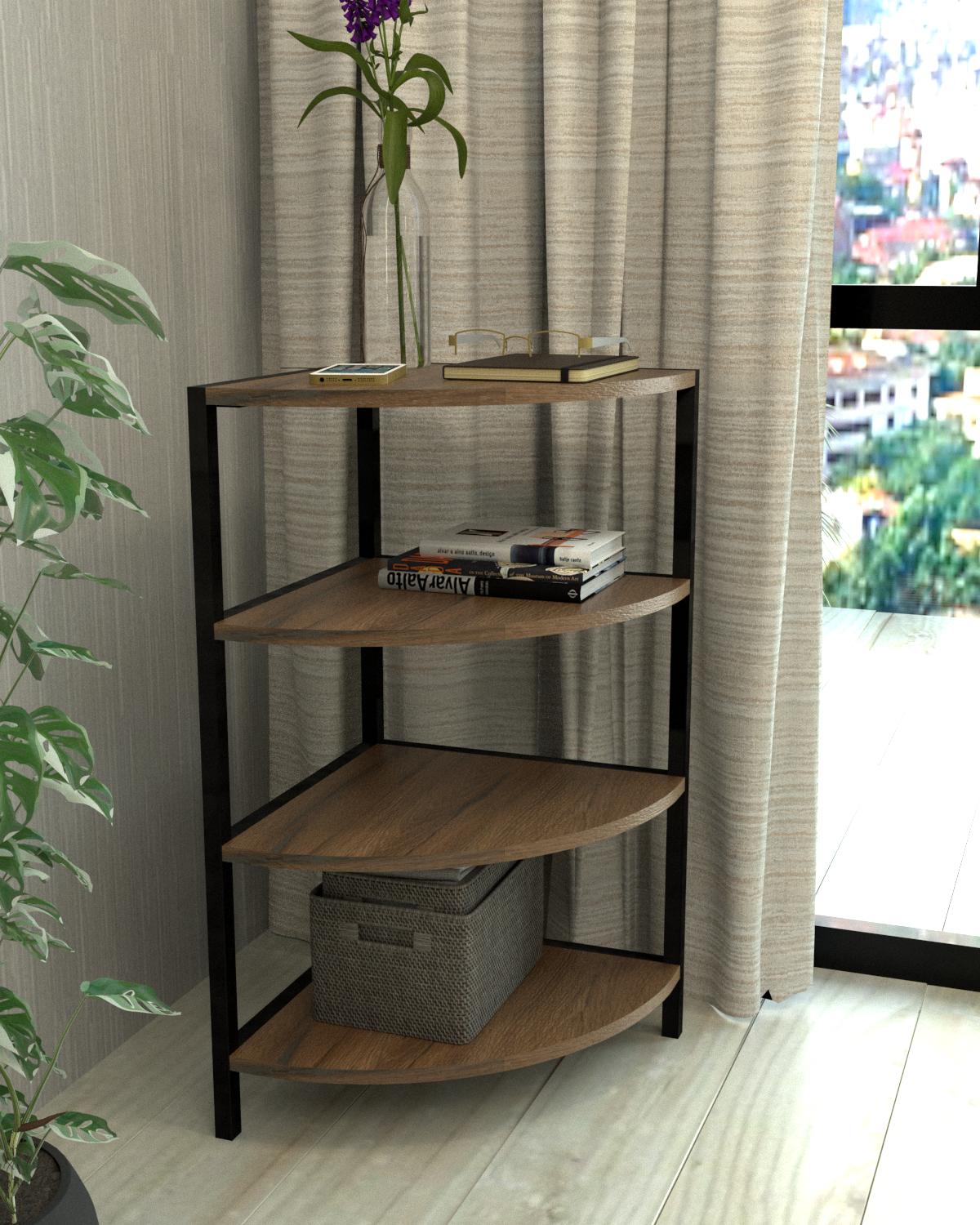 Етажерка кутова EcoLoft Кварта DSP-1378-8 в стилі лофт Ліворно (32174264)