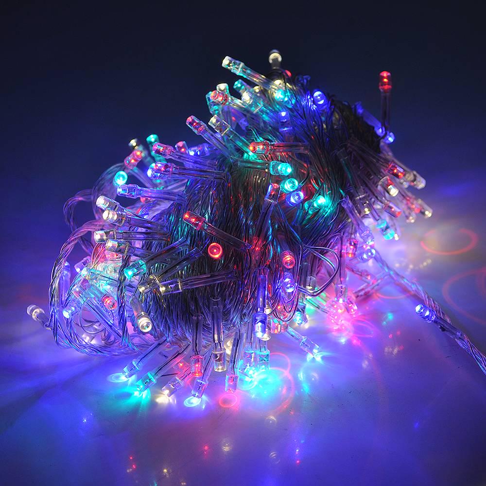 Гірлянди 300 LED Діод 8 режимів 16 м ов прозора ізоляція Red/Green/Blue/Yellow