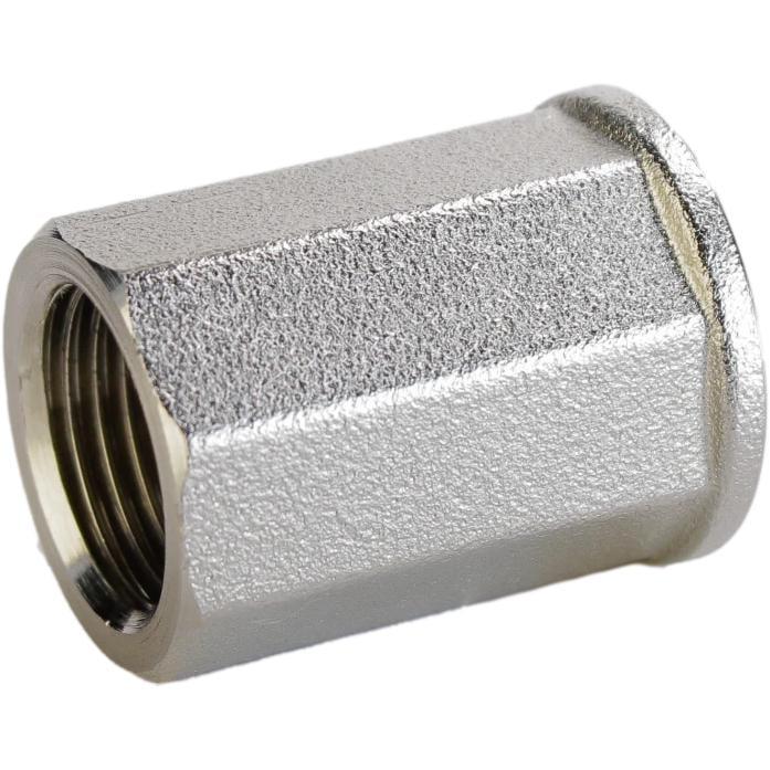 Муфта А0351А нк 1/2″ВВ никелированная восьмигранная (000026963) Муфта А0351А нк 1/2″ВВ никелированная восьмигранная (000026963)