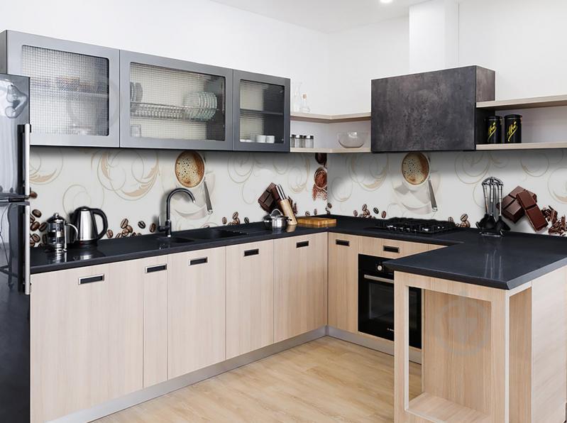 Наклейка виниловая кухонный фартук Zatarga "Кофе с шоколадом" 600х3000 мм Наклейка виниловая кухонный фартук Zatarga "Кофе с шоколадом" 600х3000 мм