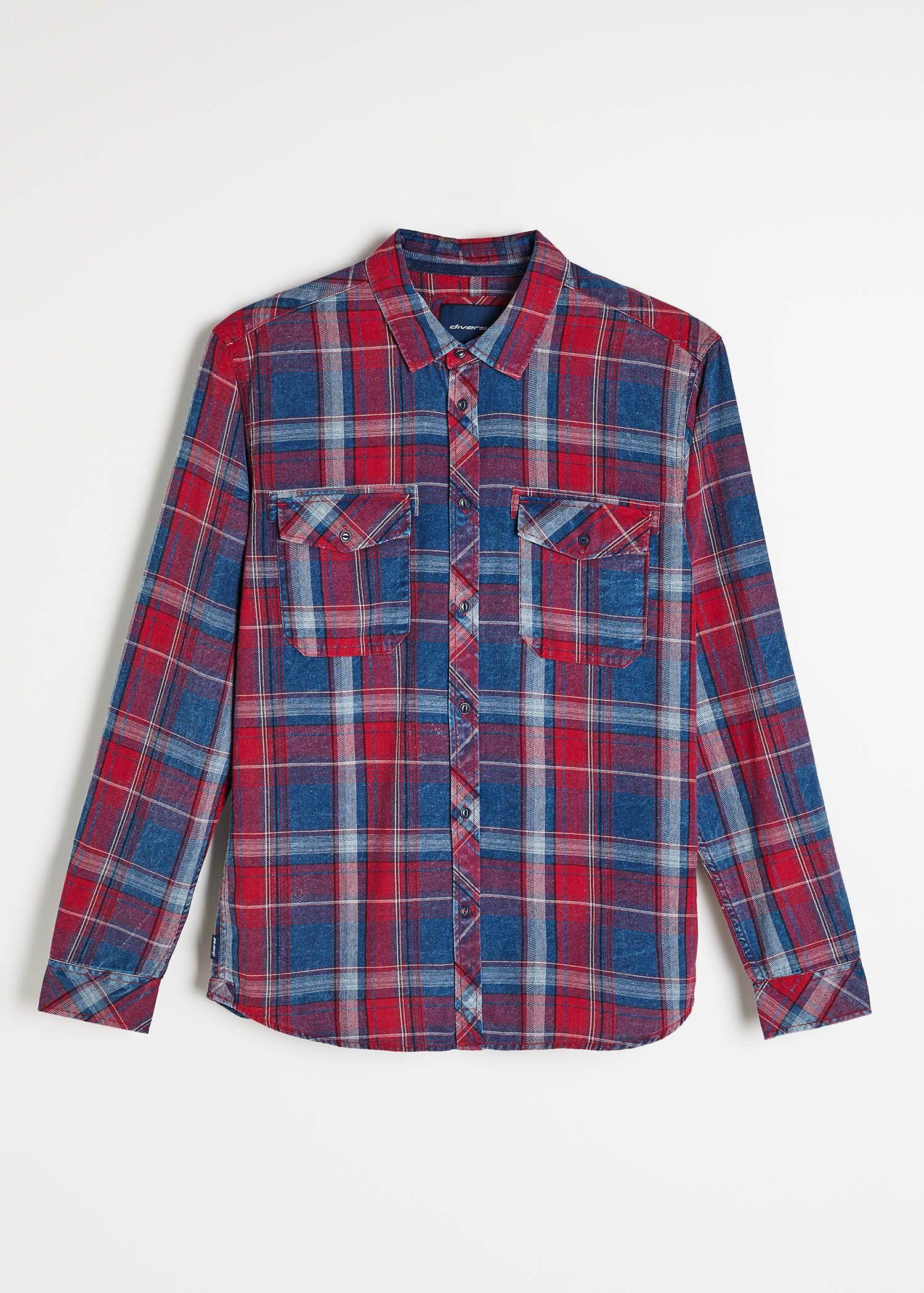 Сорочка чоловіча Diverse BURRN LG XL Синій/Червоний (5905384166678) - фото 6 Сорочка чоловіча Diverse BURRN LG XL Синій/Червоний (5905384166678) - фото 6