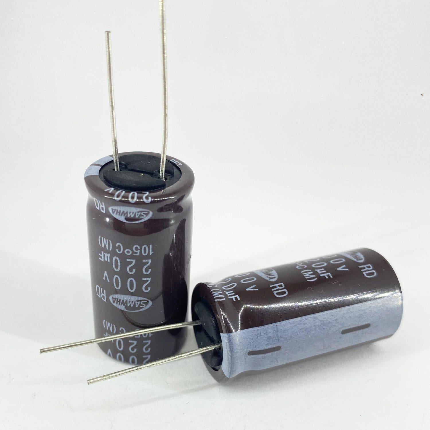 Электролитические конденсаторы Samwha 220 мкф 200V 18x35 мм 105 °C (5428)