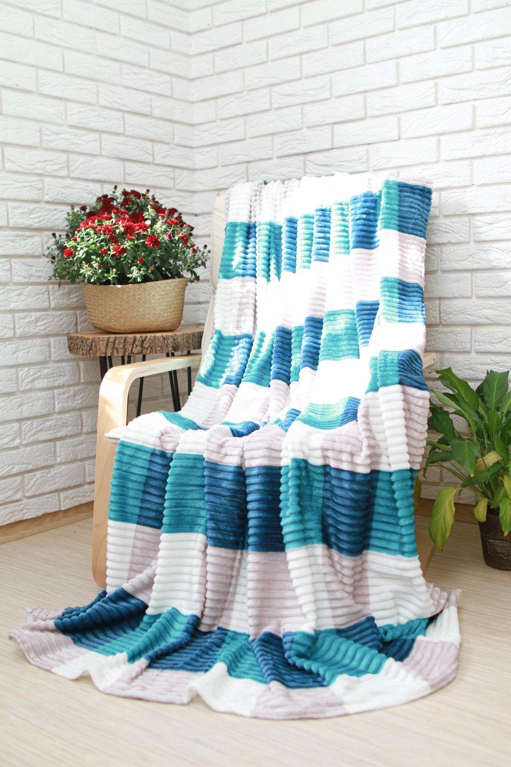 Плед Collection world Кольорова клітинка 200х220 см 100% поліестер 9984852 Синьо-блакитний (DR014119) Плед Collection world Кольорова клітинка 200х220 см 100% поліестер 9984852 Синьо-блакитний (DR014119)