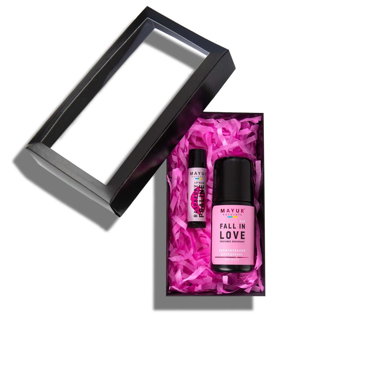 Подарунковий набір для тіла та губ Мayur 90 Кохання та малина