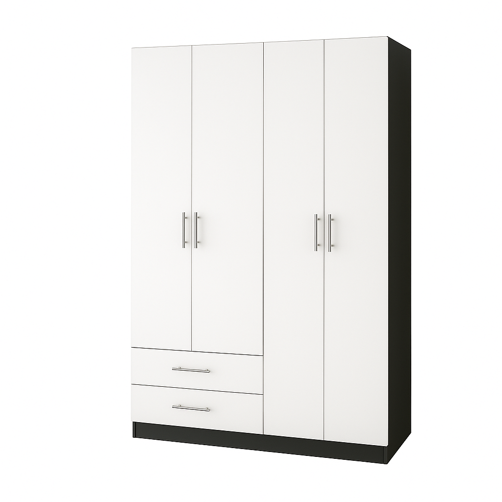 Шафа розпашна ШР5 SENAM 2600х1200х600 мм корпус ДСП Антрацит фасад ДСП Білий (ШР5.26.60.12.2) - фото 3 Шафа розпашна ШР5 SENAM 2600х1200х600 мм корпус ДСП Антрацит фасад ДСП Білий (ШР5.26.60.12.2) - фото 3