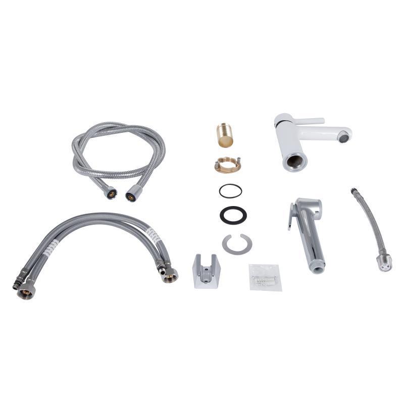 Смеситель для умывальника Qtap Grand с гигиеническим душем Chrome/White (QTGRA272CRW45671) - фото 7