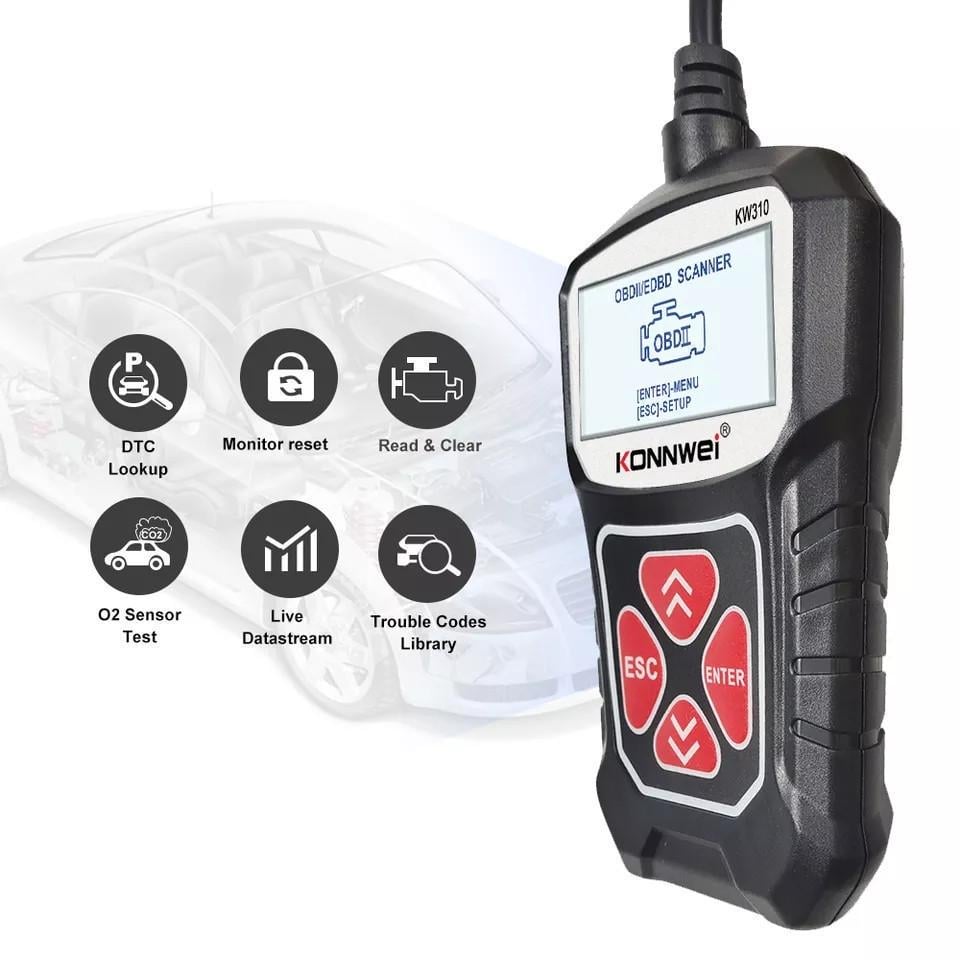 Автосканер диагностический Konnwei KW310 CAN OBDII + EOBD Code Reader - фото 8